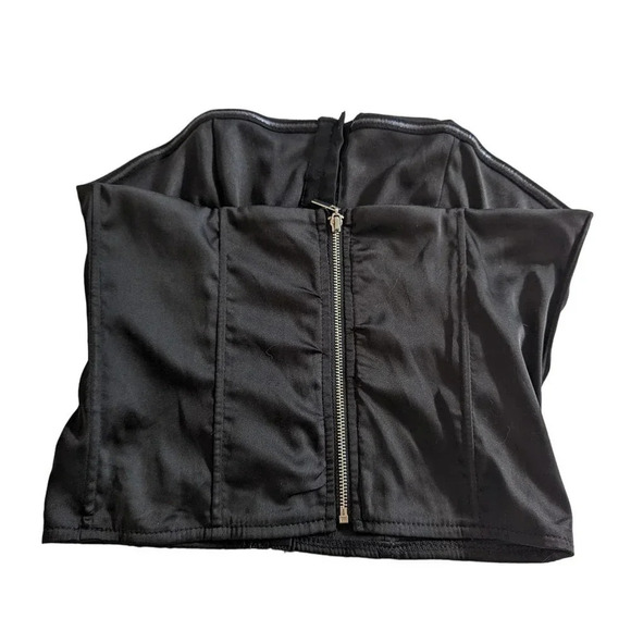 Superdown Black Satin Corset Top Size Small - Picture 4 of 9